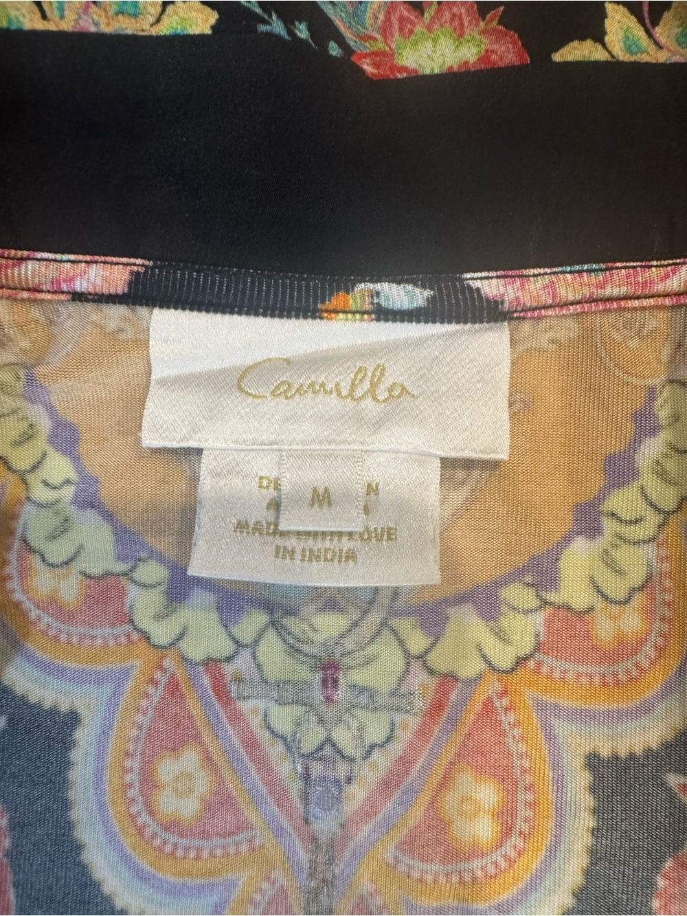 Camilla Jersey Collared Maxi Wrap Dress Sundowners In Sicily Silk Crystal Sz M - Picture 6 of 13